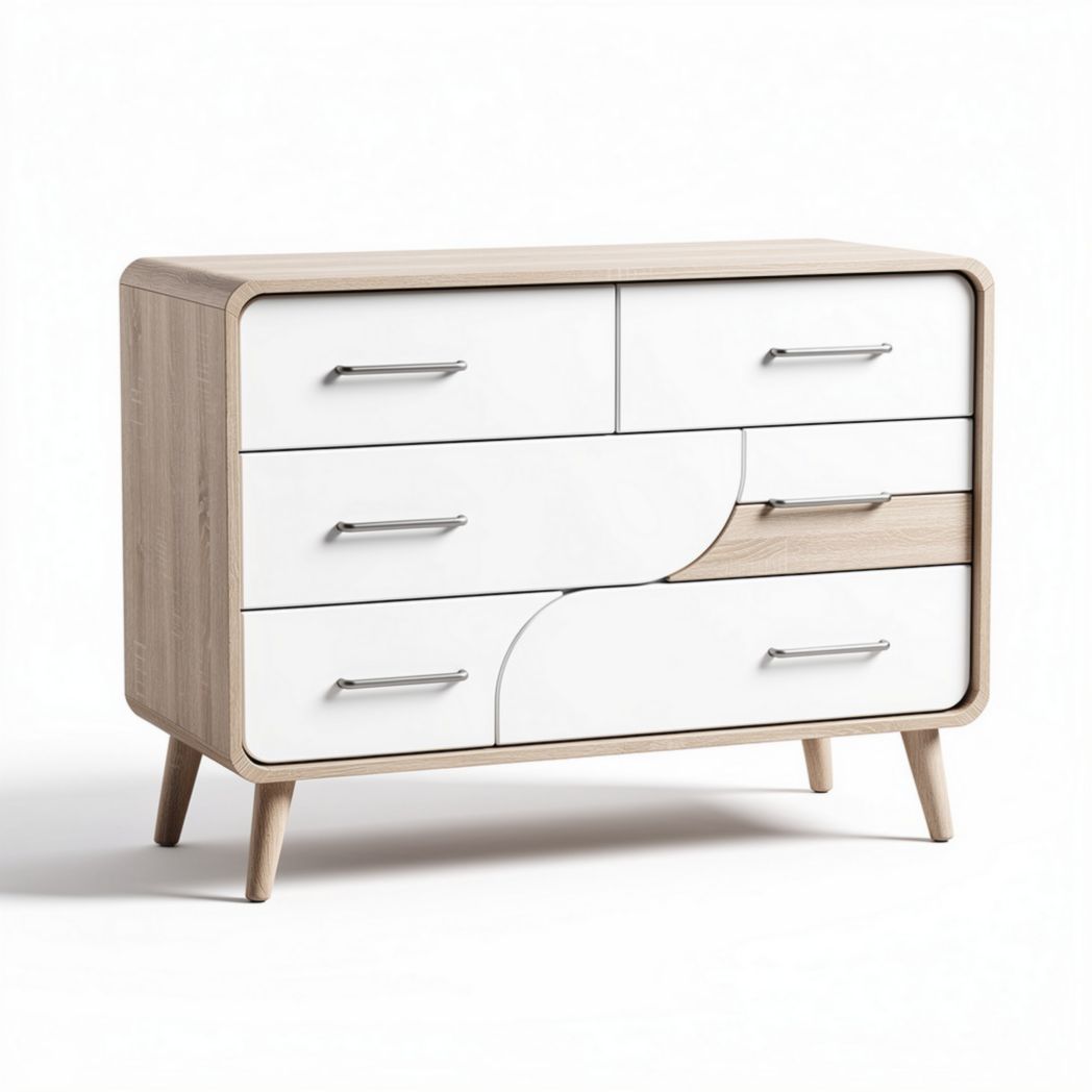 Cômoda moderna em madeira com acabamento branco 80 x 40 x 70cm