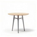 Mesa redonda de madeira com pernas metálicas 70 x 70 x 75cm
